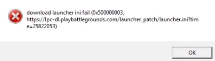 download launcher ini fail 0x500000003